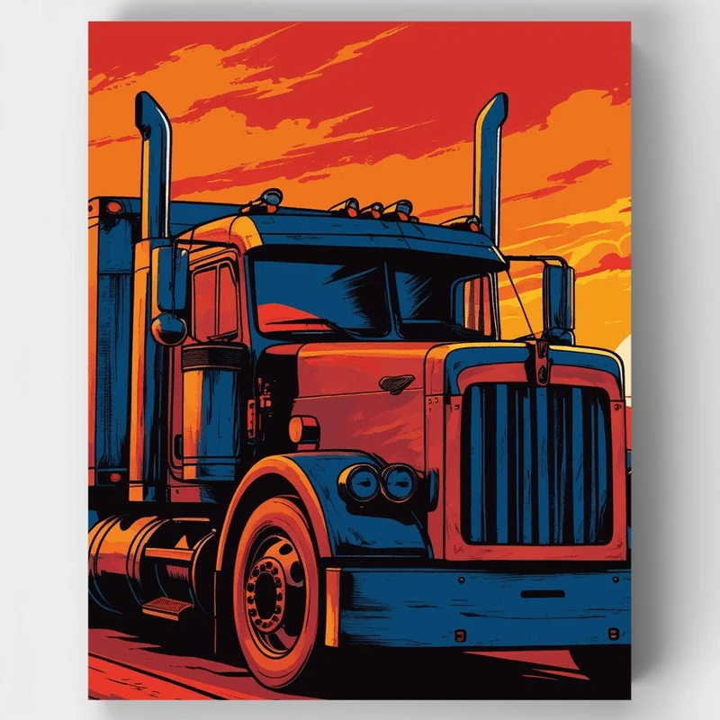 Sunset Trucker - Paint by Numbers Kit