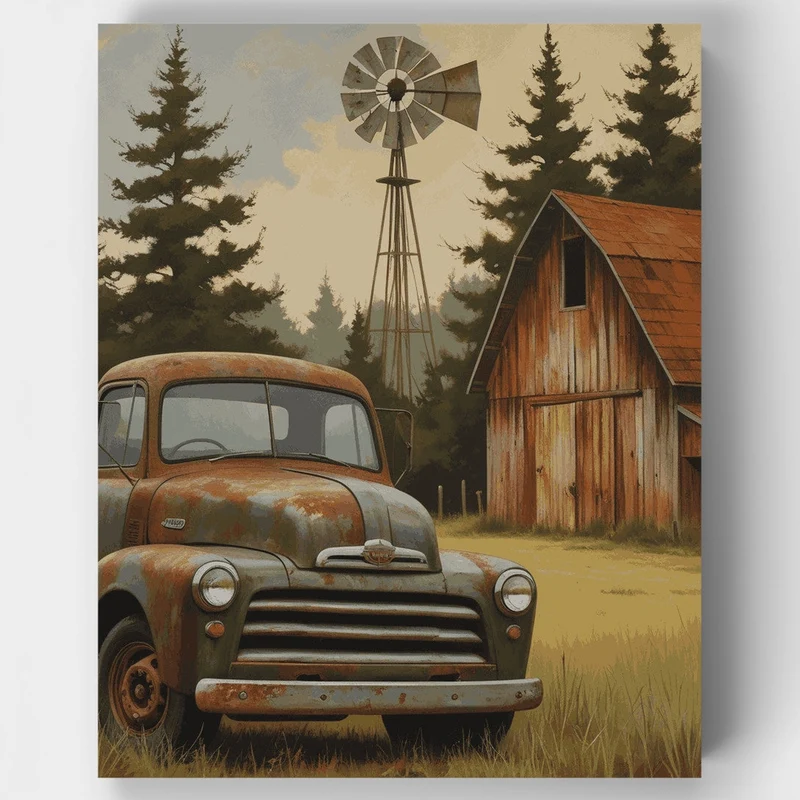 Rustic Farm Nostalgia - Paint by Numbers Kit