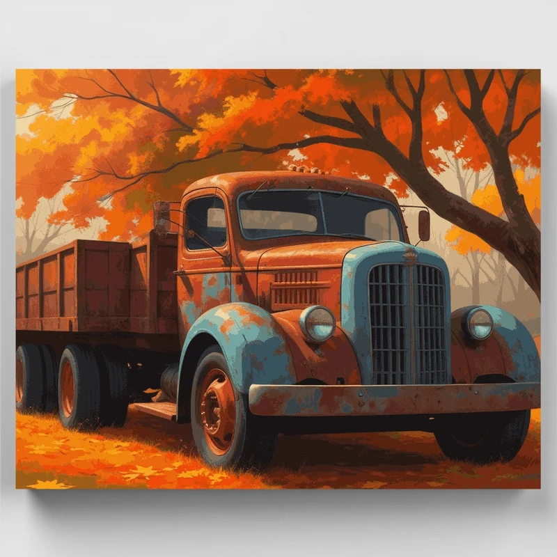 Rustic Autumn Truck - Paint by Numbers Kit