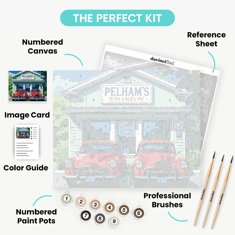 Classic Auto Dealership - Paint by Numbers Kit