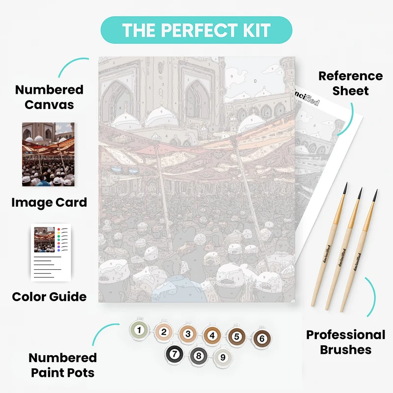 Islamic Prayer Gathering - Paint by Numbers Kit