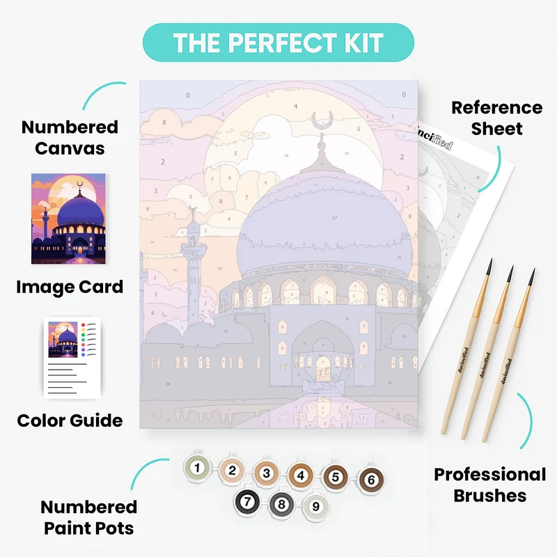Islamic Sanctuary at Dawn - Paint by Numbers Kit