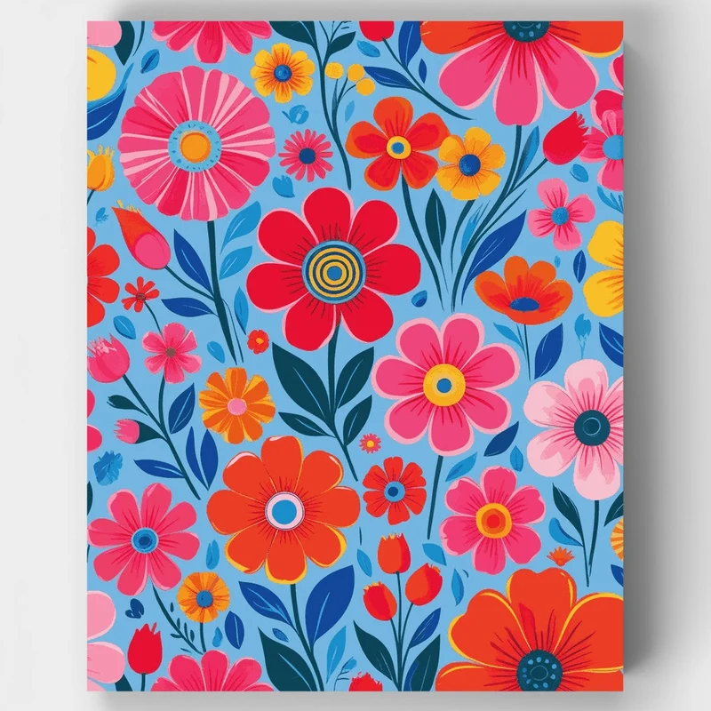 Cheerful Garden Blossoms - Paint by Numbers Kit