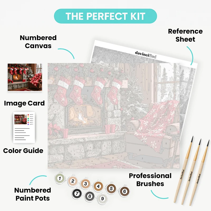 Cozy Christmas Hearth - Paint by Numbers Kit