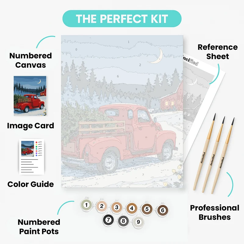 Winter Christmas Truck - Paint by Numbers Kit
