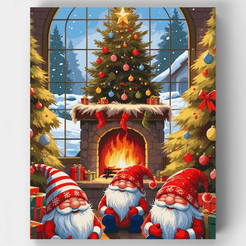 Cozy Christmas Gnomes - Paint by Numbers Kit