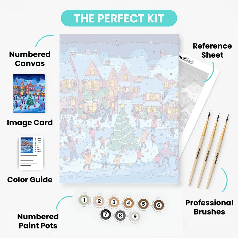 Winter Wonderland Skating - Paint by Numbers Kit