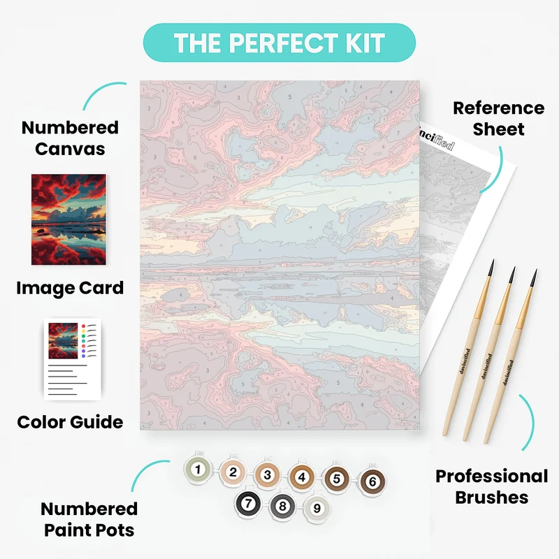 Crimson Sunset Reflections - Paint by Numbers Kit