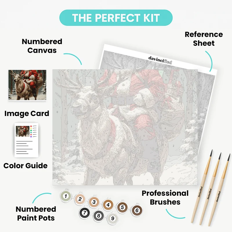Holiday Reindeer Adventure - Paint by Numbers Kit