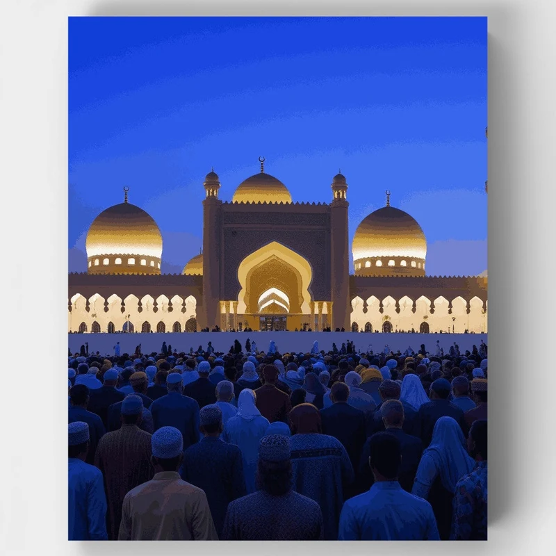 Evening Prayer at the Grand Mosque - Paint by Numbers Kit
