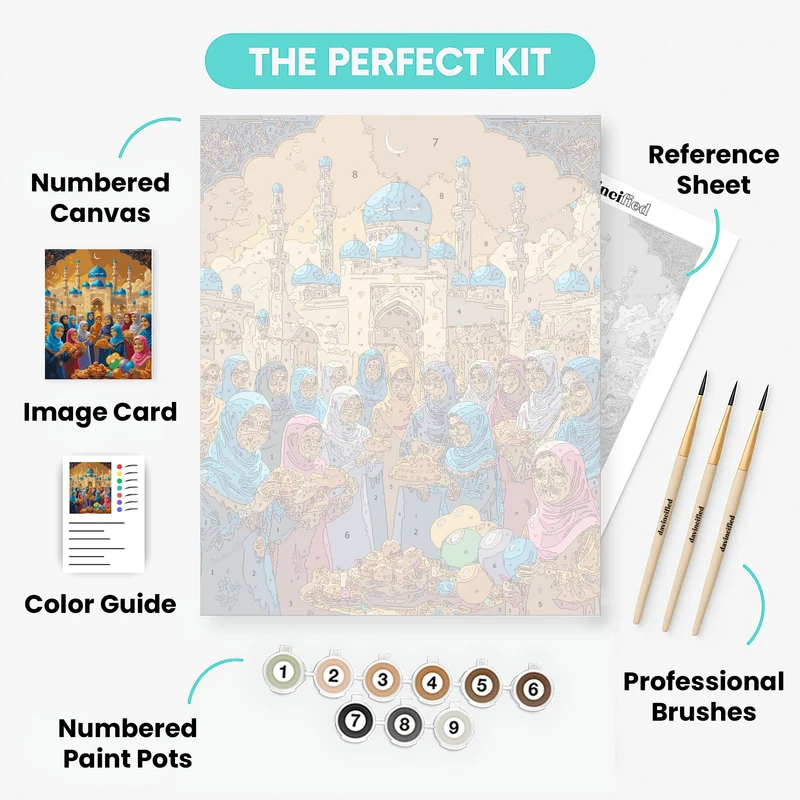 Eid Celebration at the Mosque - Paint by Numbers Kit