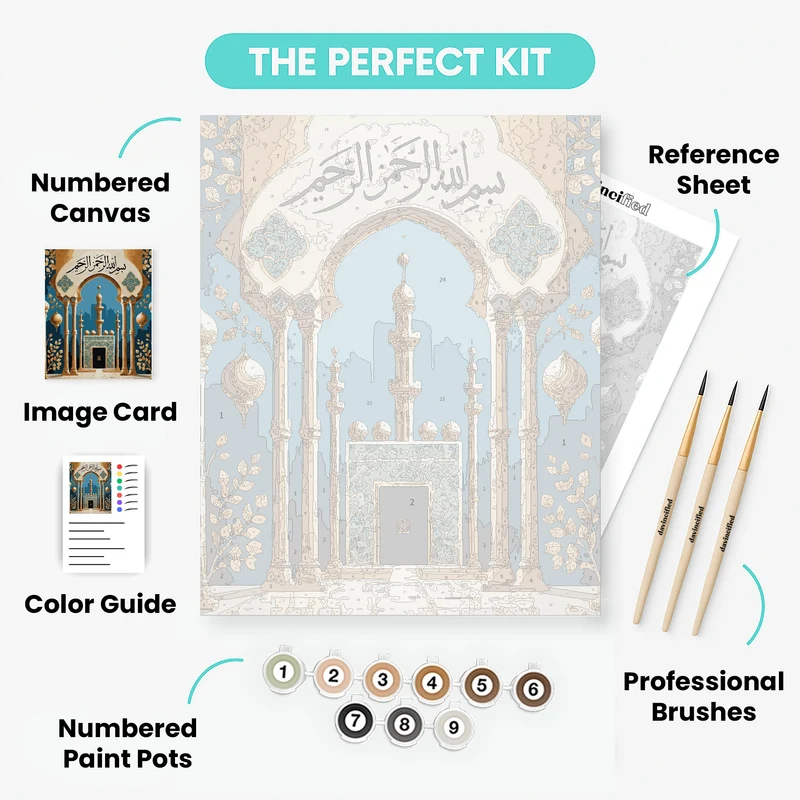 Golden Islamic Archway - Paint by Numbers Kit