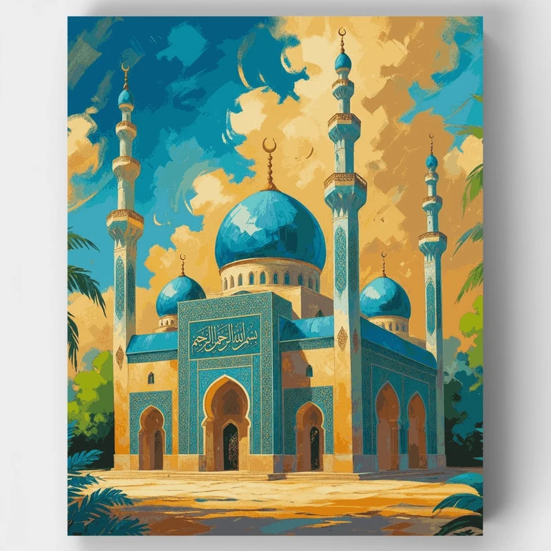 Majestic Blue Mosque - Paint by Numbers Kit