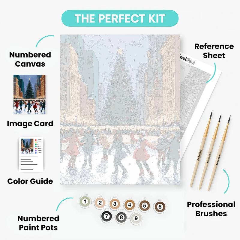 Winter Wonderland Ice Skating - Paint by Numbers Kit