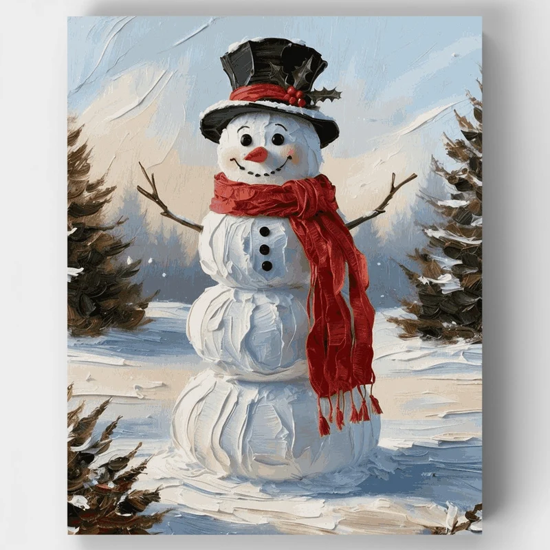 Jolly Snowman - Paint by Numbers Kit