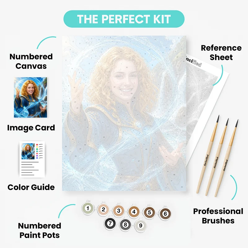 Water Sorceress - Custom Paint by Numbers Kit