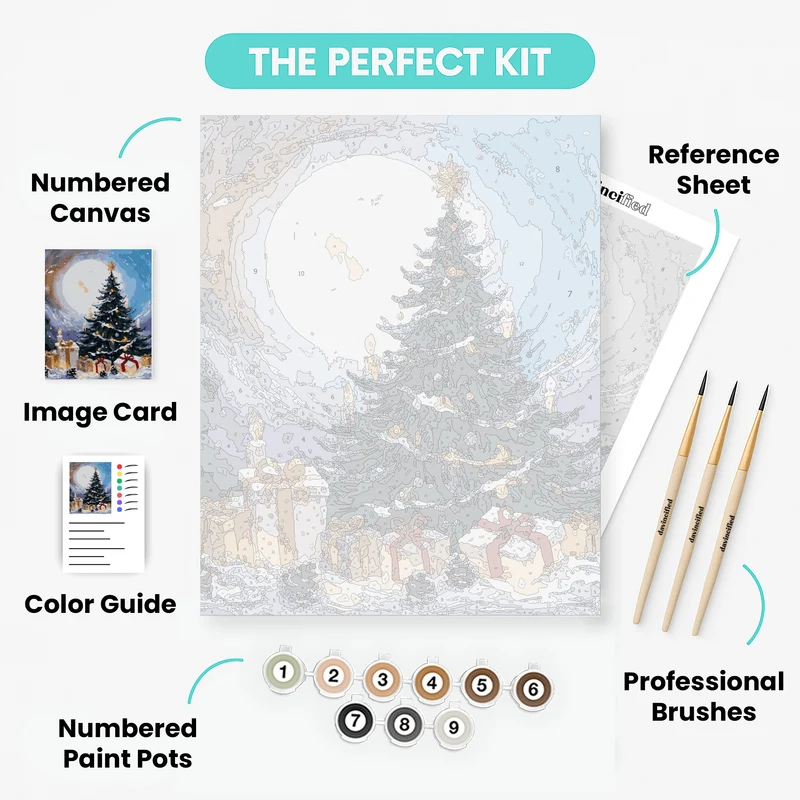 Moonlit Christmas Magic - Paint by Numbers Kit