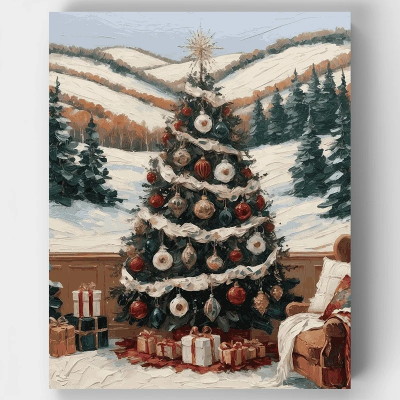 Cozy Christmas Tree - Paint by Numbers Kit