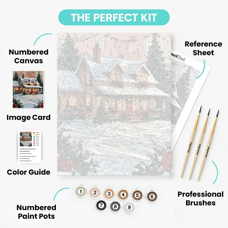 Cozy Christmas Cottage - Paint by Numbers Kit