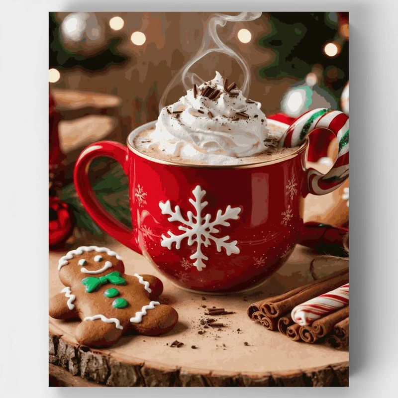 Cozy Christmas Hot Chocolate - Paint by Numbers Kit