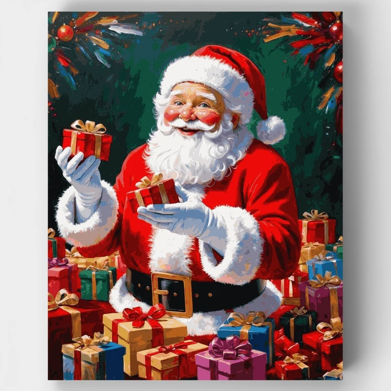 Santa's Joyful Gift-Giving - Paint by Numbers Kit