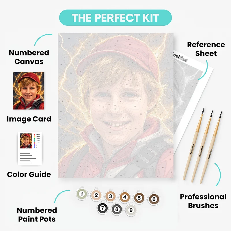 Lightning Boy Adventure - Custom Paint by Numbers Kit