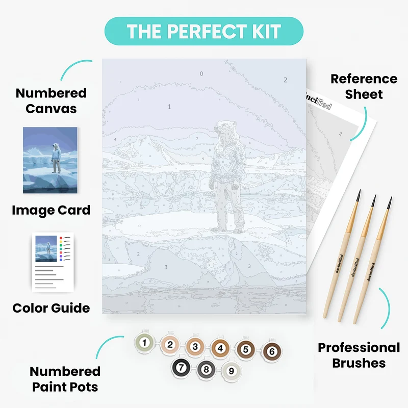 Polar Bear in Human Clothes - Paint by Numbers Kit