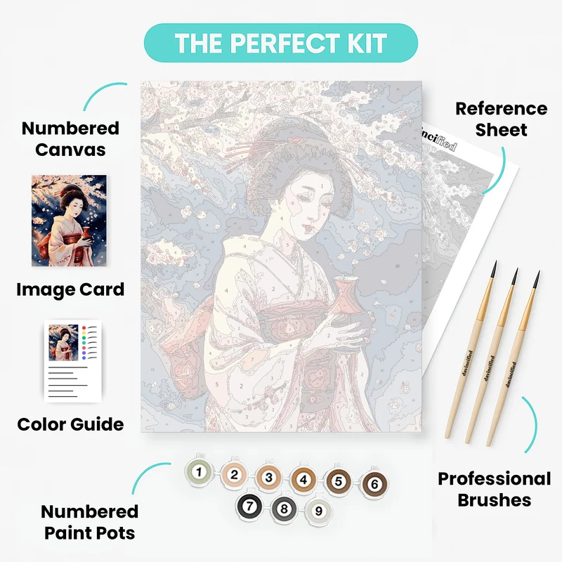 Serene Geisha - Paint by Numbers Kit