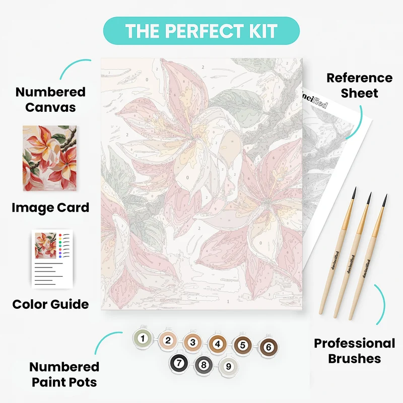 Whimsical Frangipani - Paint by Numbers Kit