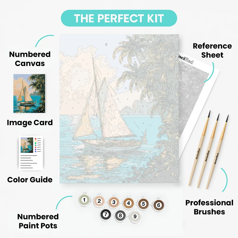 Vintage Sailboat - Paint by Numbers Kit