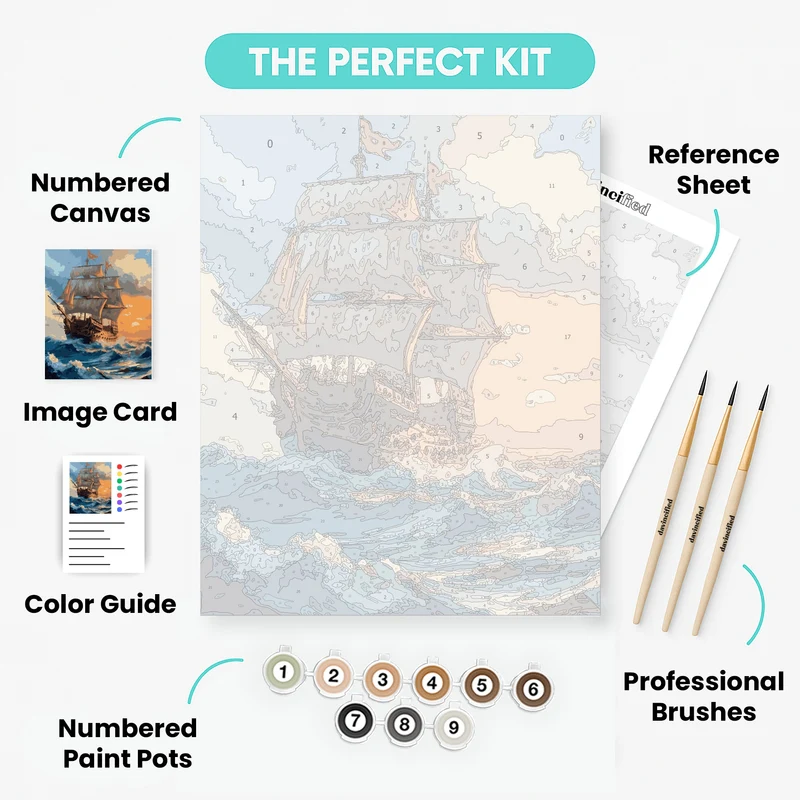 Majestic Galleon - Paint by Numbers Kit