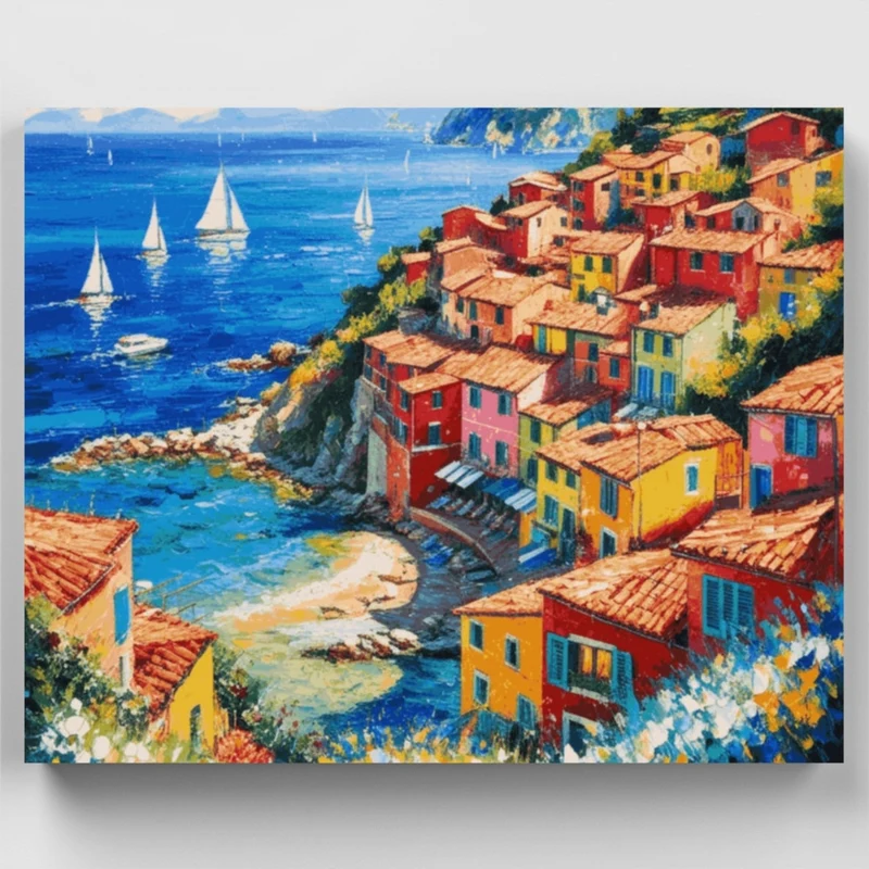 Cinque Terre Pinks - Paint by Numbers Kit