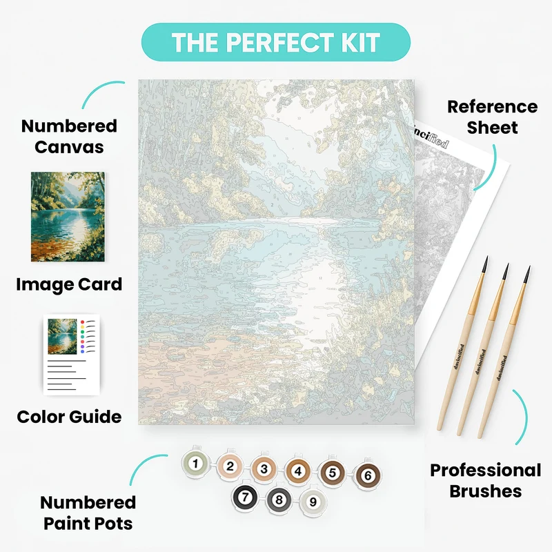 Plitvice Lakes Lush Greenery - Paint by Numbers Kit