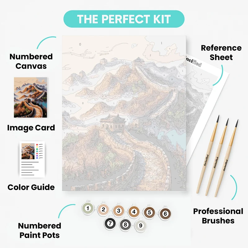Great Wall in Autumn Mist - Paint by Numbers Kit