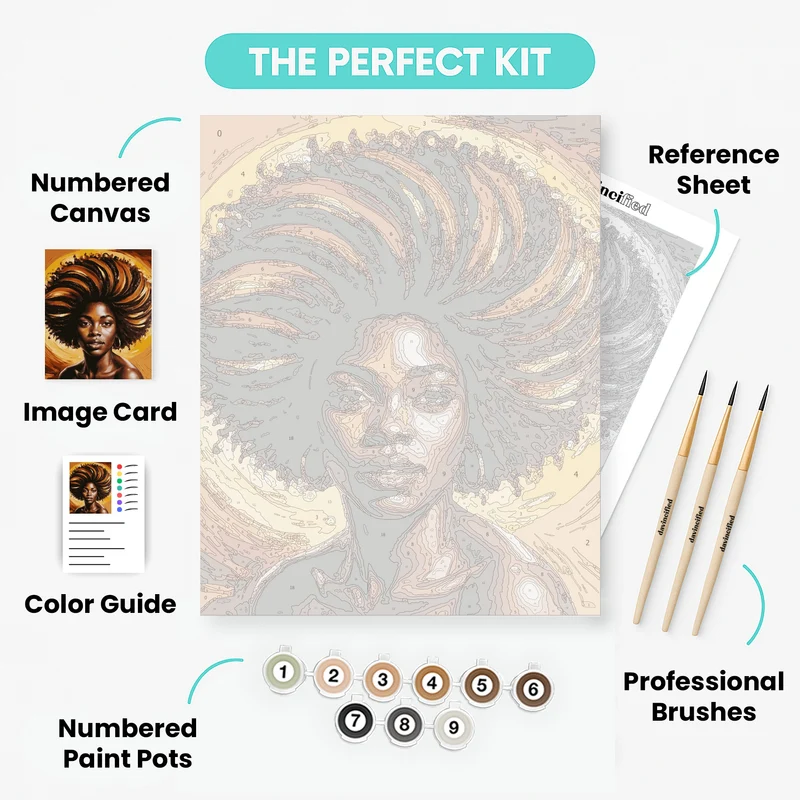 Afro Portrait - Paint by Numbers Kit