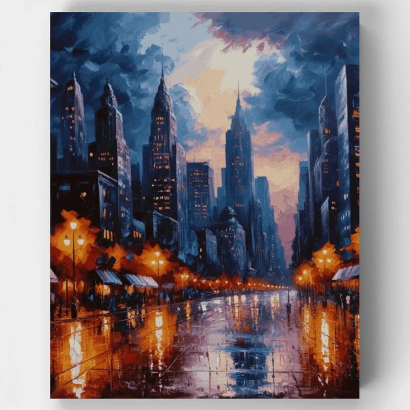 Nocturnal Cityscape - Paint by Numbers Kit