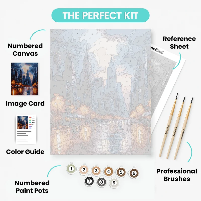 Nocturnal Cityscape - Paint by Numbers Kit