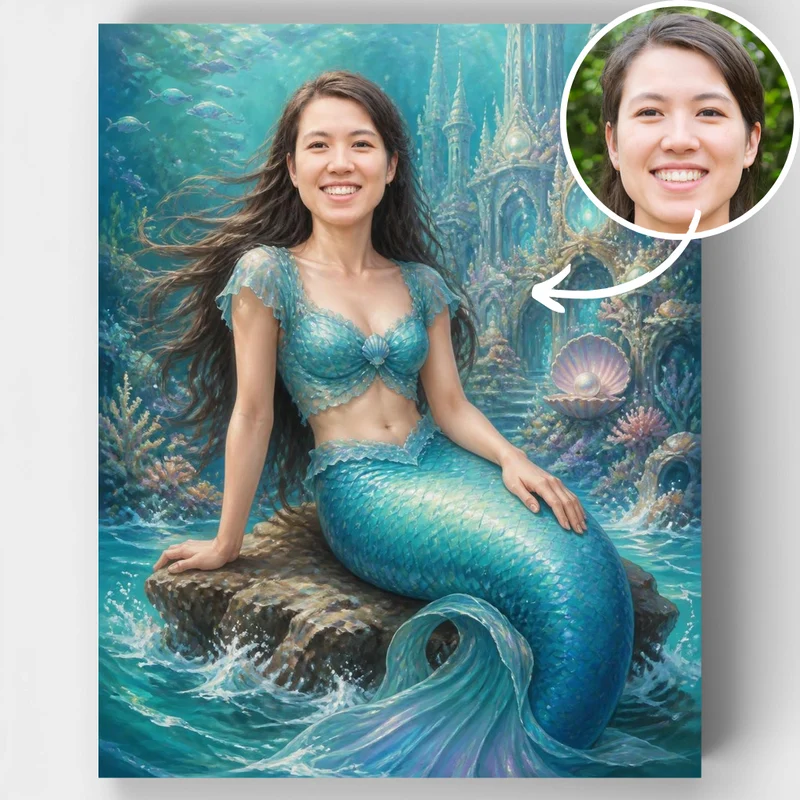 Mermaid Majesty - Custom Paint by Numbers Kit