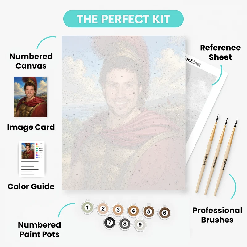 Spartan Warrior - Custom Paint by Numbers Kit