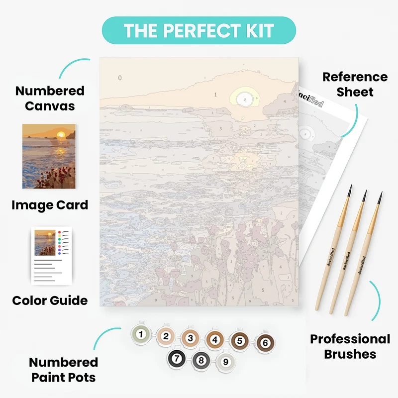 Pink Sunset Bloom - Paint by Numbers Kit