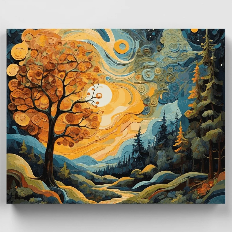Whimsical Autumn Night - Paint by Numbers Kit