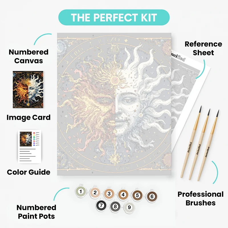 Celestial Sun and Moon - Paint by Numbers Kit