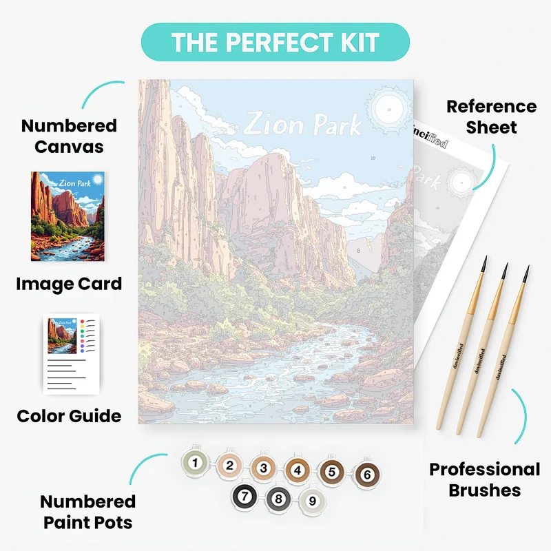 Zion's Crimson Cliffs - Paint by Numbers Kit