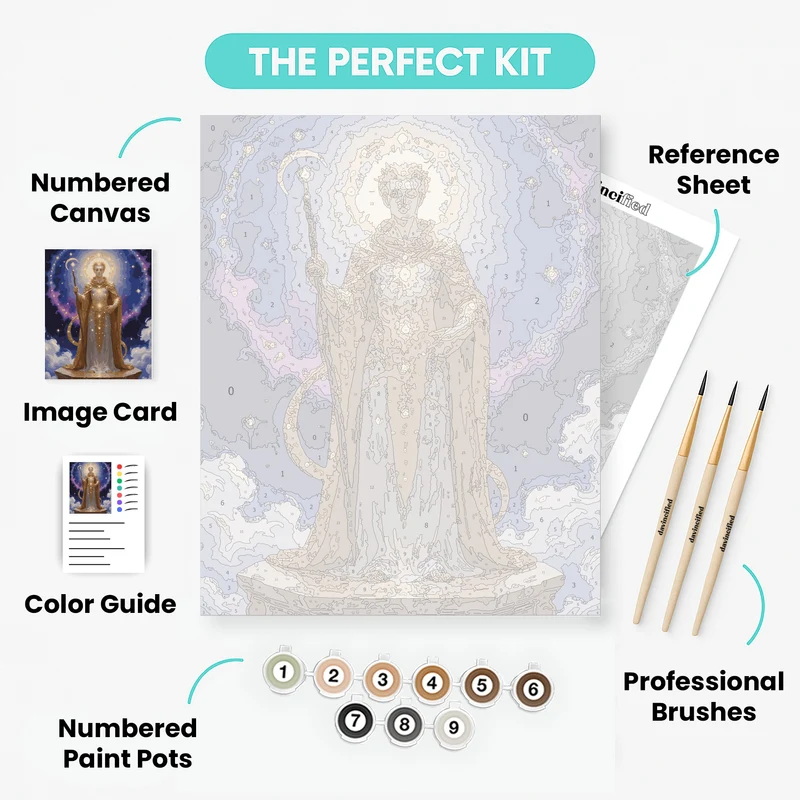 Celestial Golden Guardian - Paint by Numbers Kit