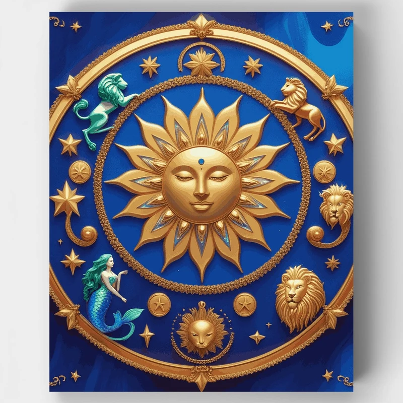 Celestial Zodiac Sun - Paint by Numbers Kit