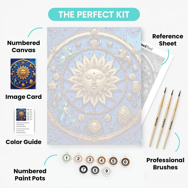 Celestial Zodiac Sun - Paint by Numbers Kit