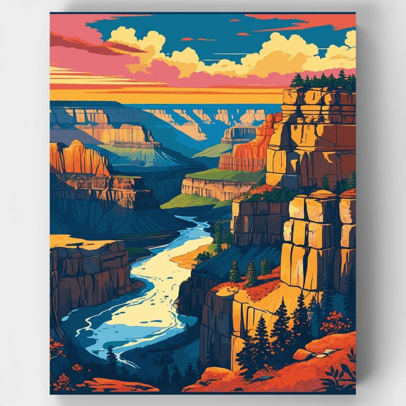 Sunset at Grand Canyon - Paint by Numbers Kit