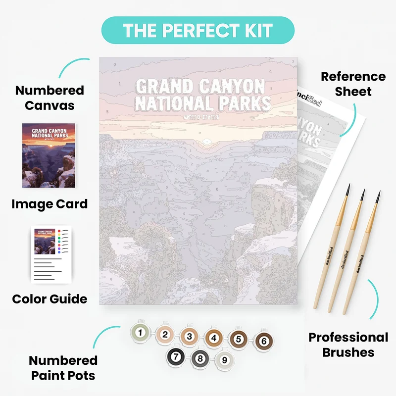 Winter Sunset at Grand Canyon - Paint by Numbers Kit