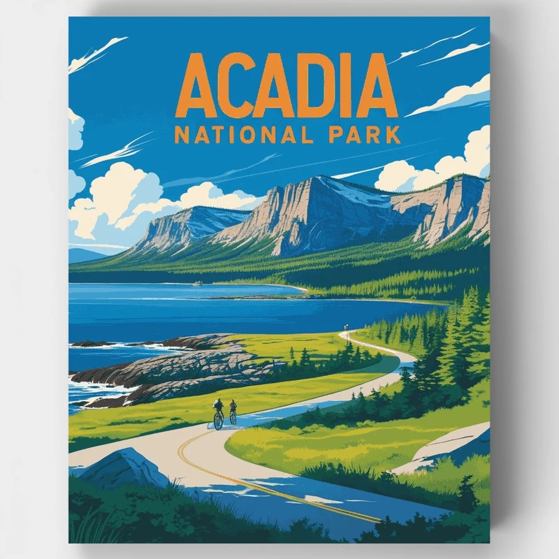 Coastal Acadia Cycling - Paint by Numbers Kit