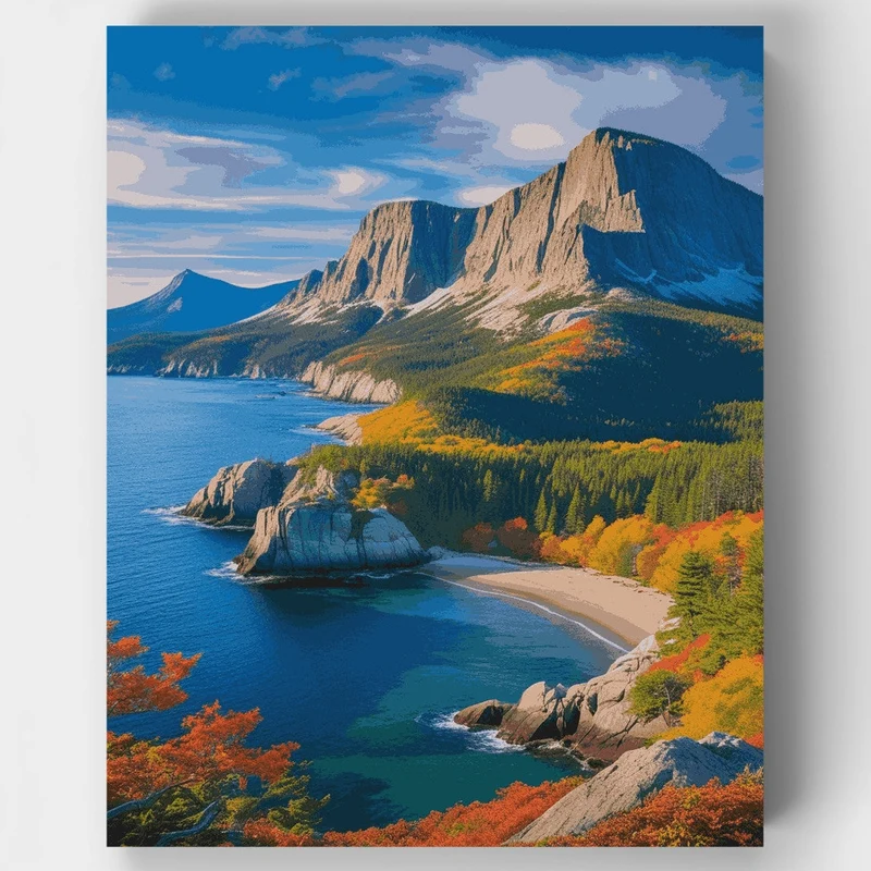 Autumn Cliffs of Acadia - Paint by Numbers Kit